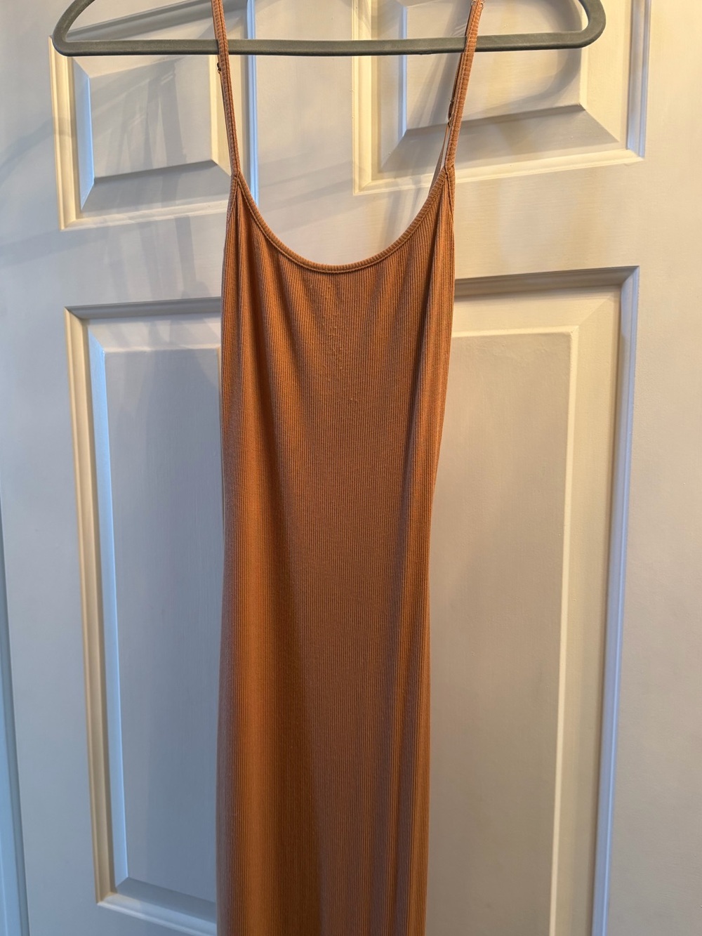 Skims Ribbed Tank dress in Warm Camel